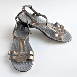 Clarks Sonar Aster Metallic Pewter Sandals 9.5 W